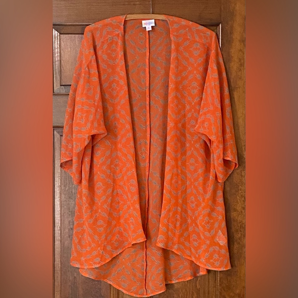 LuLaRoe Orange Patterned Women's Shrug
